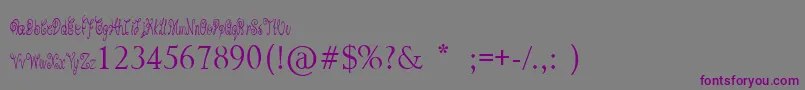 フォントPixieMoon – 紫色のフォント、灰色の背景