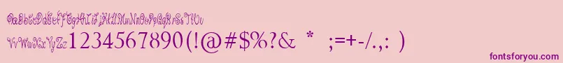PixieMoon-Schriftart – Violette Schriften auf rosa Hintergrund