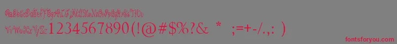 PixieMoon Font – Red Fonts on Gray Background