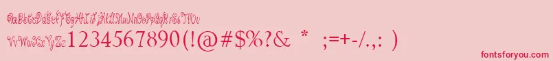 PixieMoon-Schriftart – Rote Schriften auf rosa Hintergrund