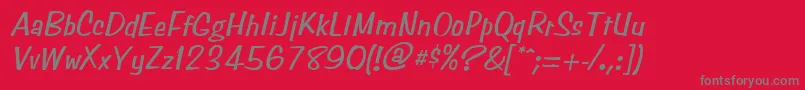 フォントSimpsonItalic – 赤い背景に灰色の文字