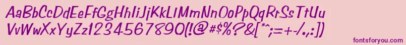 SimpsonItalic Font – Purple Fonts on Pink Background