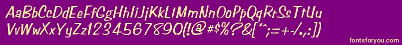 SimpsonItalic Font – Yellow Fonts on Purple Background