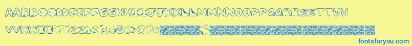 Dogeswalk Font – Blue Fonts on Yellow Background