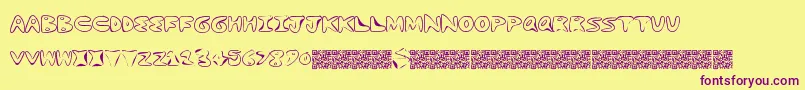 Dogeswalk Font – Purple Fonts on Yellow Background