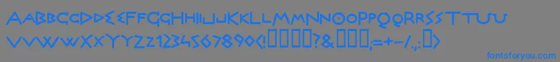 フォントOlymb – 灰色の背景に青い文字
