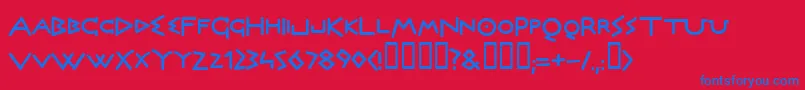 Olymb Font – Blue Fonts on Red Background