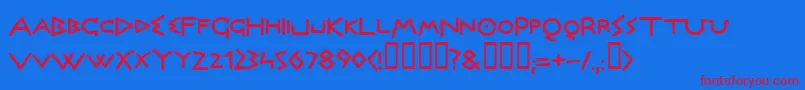 Olymb Font – Red Fonts on Blue Background