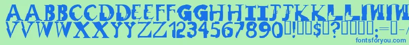 RemixRegular Font – Blue Fonts on Green Background