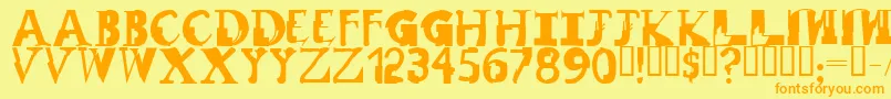 RemixRegular Font – Orange Fonts on Yellow Background