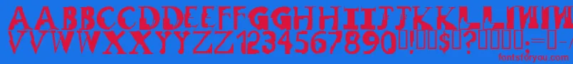 RemixRegular Font – Red Fonts on Blue Background