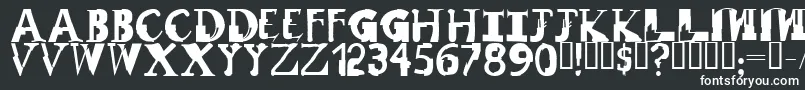 RemixRegular-fontti – valkoiset fontit mustalla taustalla