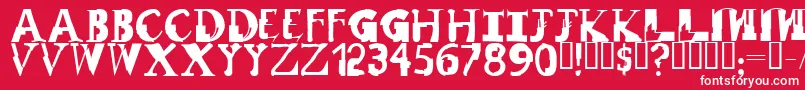 RemixRegular Font – White Fonts on Red Background