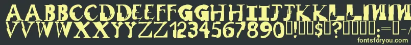 RemixRegular Font – Yellow Fonts on Black Background