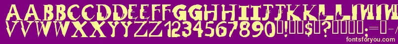 RemixRegular Font – Yellow Fonts on Purple Background