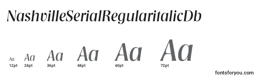 Размеры шрифта NashvilleSerialRegularitalicDb