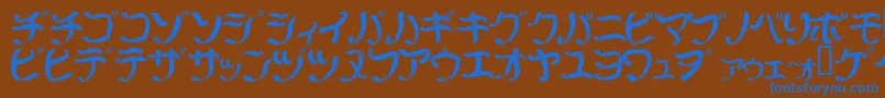 フォントRibbm – 茶色の背景に青い文字