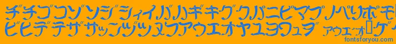 フォントRibbm – オレンジの背景に青い文字