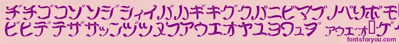 Ribbm-Schriftart – Violette Schriften auf rosa Hintergrund