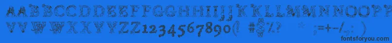 Chentenario Font – Black Fonts on Blue Background