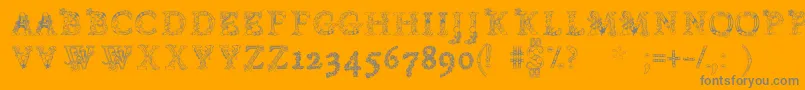 Chentenario-Schriftart – Graue Schriften auf orangefarbenem Hintergrund