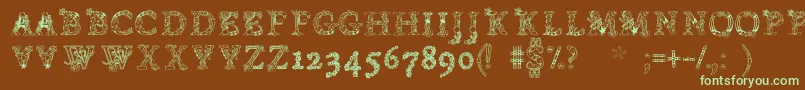 Chentenario Font – Green Fonts on Brown Background