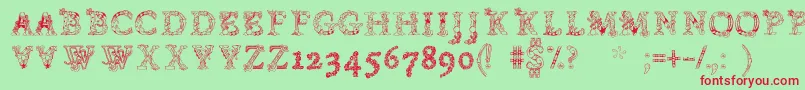 Chentenario Font – Red Fonts on Green Background