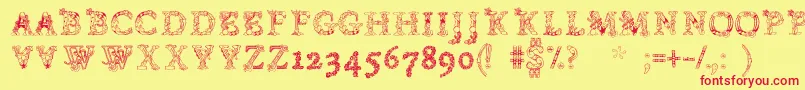 Chentenario Font – Red Fonts on Yellow Background