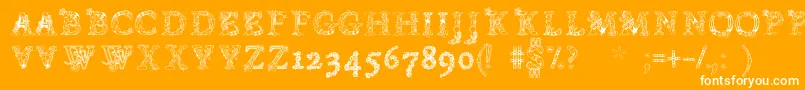 Chentenario-Schriftart – Weiße Schriften auf orangefarbenem Hintergrund