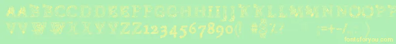 Chentenario Font – Yellow Fonts on Green Background