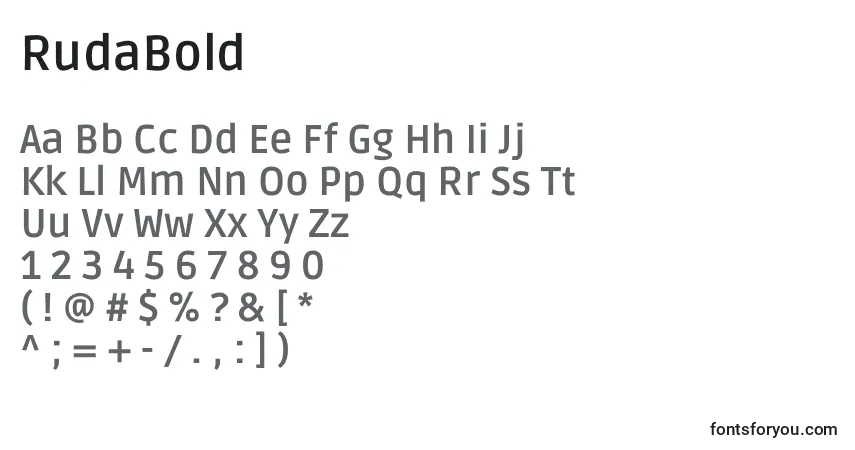 Шрифт RudaBold – алфавит, цифры, специальные символы