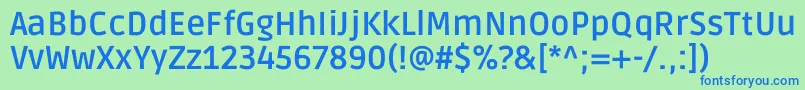 RudaBold-fontti – siniset fontit vihreällä taustalla