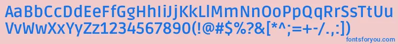 Fonte RudaBold – fontes azuis em um fundo rosa