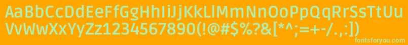 RudaBold-Schriftart – Grüne Schriften auf orangefarbenem Hintergrund