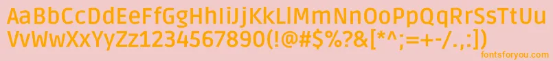 RudaBold-Schriftart – Orangefarbene Schriften auf rosa Hintergrund