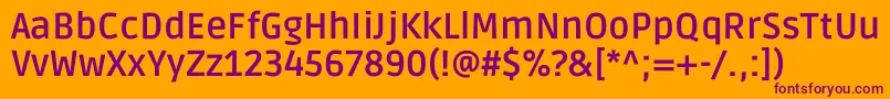 Weitere Informationen zur RudaBold-Schriftart RudaBold-Schriftart – Violette Schriften auf orangefarbenem Hintergrund