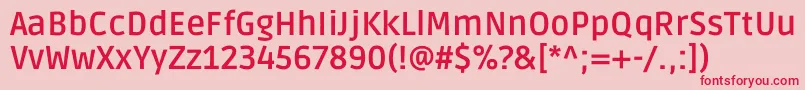 フォントRudaBold – ピンクの背景に赤い文字
