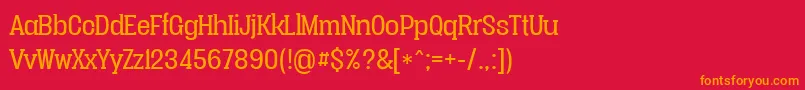 Vacerserifbookpersonal Font – Orange Fonts on Red Background