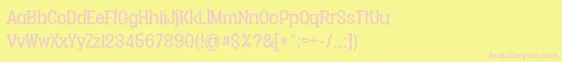 Vacerserifbookpersonal-Schriftart – Rosa Schriften auf gelbem Hintergrund