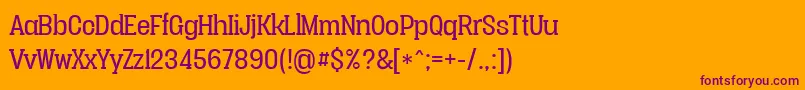 Vacerserifbookpersonal-Schriftart – Violette Schriften auf orangefarbenem Hintergrund
