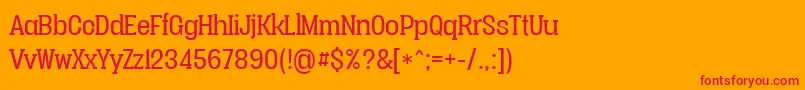 Vacerserifbookpersonal Font – Red Fonts on Orange Background