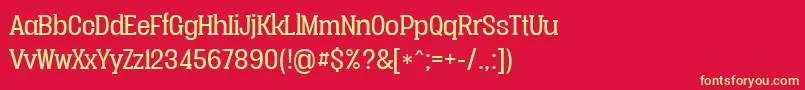 フォントVacerserifbookpersonal – 黄色の文字、赤い背景