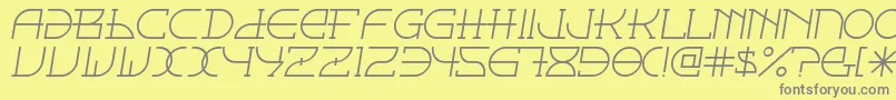 Fontcop-Schriftart – Graue Schriften auf gelbem Hintergrund