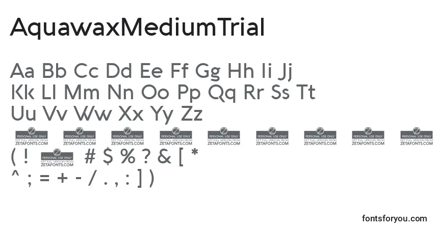 Шрифт AquawaxMediumTrial – алфавит, цифры, специальные символы