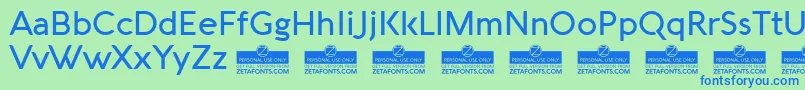 AquawaxMediumTrial Font – Blue Fonts on Green Background