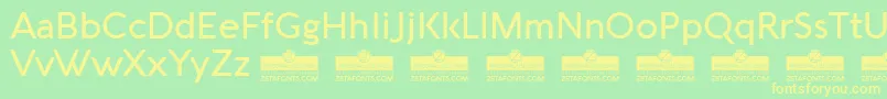 Шрифт AquawaxMediumTrial – жёлтые шрифты на зелёном фоне