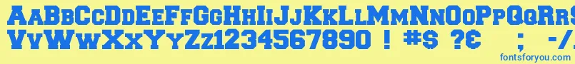 Collegiateblackflf Font – Blue Fonts on Yellow Background