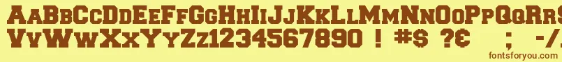 Collegiateblackflf Font – Brown Fonts on Yellow Background