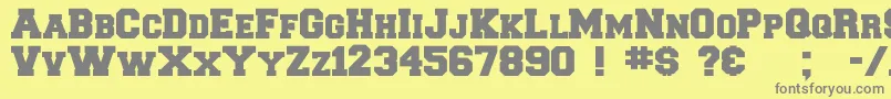 Collegiateblackflf Font – Gray Fonts on Yellow Background