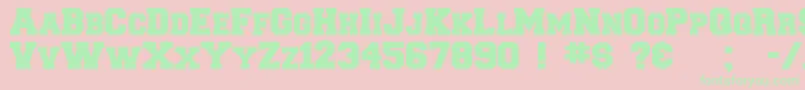 Collegiateblackflf Font – Green Fonts on Pink Background